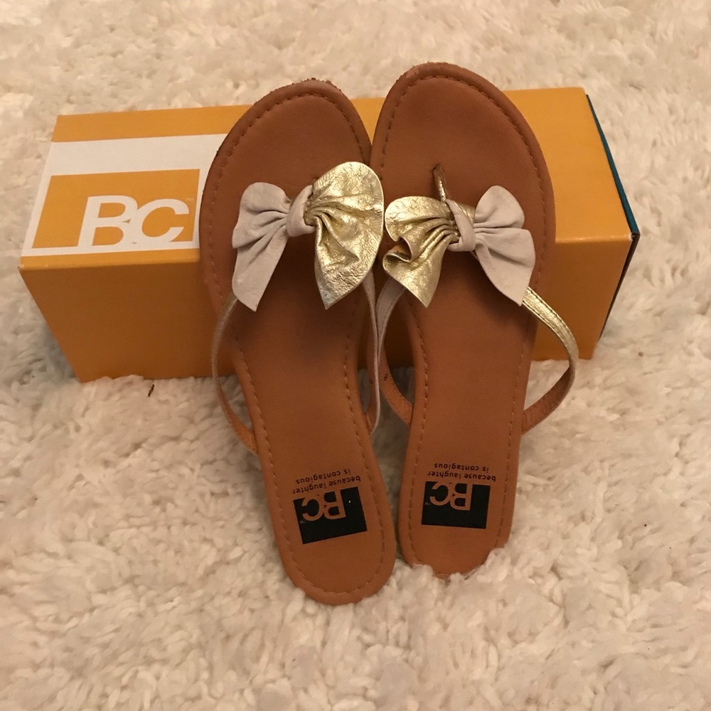 White and gold sandals